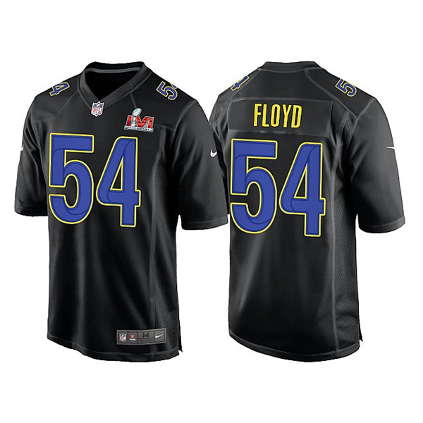 Men's Los Angeles Rams #54 Leonard Floyd 2022 Black Super Bowl LVI Game Stitched Jersey